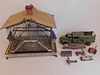 LOT OLD TOYS & BIRD CAGE