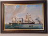 BURRELL CONFEDERATE SHIP BATTLE PAINTING