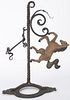 Continental iron and sheet metal trade sign bracket, 20th c., with a rearing horse, 12 1/2'' h.