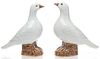 Chinese Export White Porcelain Birds, Pair