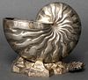 Silver-Plate Nautilus Shell-Form Maritime Vessel