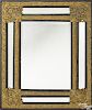 Ebonized wood and brass mounted Venetian mirror, late 19th c., 42'' x 35''.