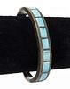 Native American Silver Turquoise Inlay Bracelet