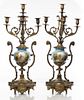 Rococo Revival Gilt Bronze And Porcelain Lamps, Pr