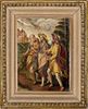 Antique Painting "Jesus with Two Companions" Oil