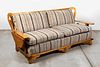 American Southwest, Upholstered Ranch Sofa with Wood Detailing