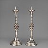 Spanish Colonial, Peru, Pair of Sterling Silver Candlesticks, Late 18th Century