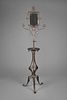 American or European, Cast Metal Shaving Stand with Mirror, 19th Century