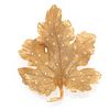 Diamond, 14k Yellow Gold Maple Leaf Pin