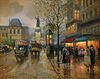 L. Milanov, Paris in the Evening Street Scene