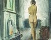 Herbert Vincent Olsen, Nude Woman in Front of Fire