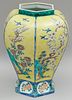 Chinese Famille Jaune Hexagonal Vase