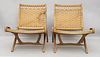 Pair of Vintage Hans Wegner Design Folding Chairs