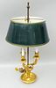 19th Century French Dore Bronze Candelabra Tole Lamp