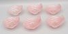Set of 6 Murano Pink Glass Footed Shell Dishes