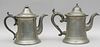 2 Antique American Pewter Teapots