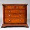 Late Federal Bird's Eye Maple and Ebonized Tall Chest of Drawers, Philadelphia