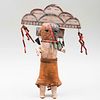 Hopi Painted Wood and Hide Rain Cloud Kachina Doll