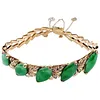Beautiful Nephrite Jade & 18K Gold Link Bracelet