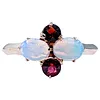 Simple & Colorful Opal & Garnet Ring