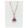 Vivid Pink Tourmaline & Diamond Pendant Necklace