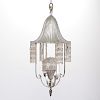 Very nice Ruhlmann style silvered iron chandelier