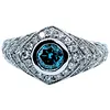 3/4ctw Blue & White Diamond Cocktail Ring