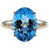 Vivid Sky Blue Topaz & Diamond Cocktail Ring