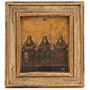 LOS PATRIARCAS RUSIA, Ca. 1900 Óleo sobre tabla Detalles de conservación 35.5 x 31 cm | LOS PATRIARCAS RUSSIA, Ca. 1900 Oil on wood Conservation detai