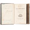 Ancona, Eligio. La Cruz y la Espada. Novela Histórica. Paris: Librería de Rosa y Bouret, 1866. Tomos I-II. Piezas: 2.