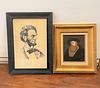 Oil Painting Signed Lazlo & Old Lincoln Print