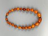 AMBER BEAD NECKLACE ,L 25CM WEIGHT 53.2G LARGEST BEAD  2.3CM