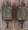 Unusual pair of punched tin candle lanterns
