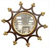 Keith Fritz Ribbed Trefoil 1 Wall Mirror, having gold details, signed and dated "2008" on the reverse, overall diameter 37 1/2 inches, Provenance: Dav