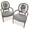 Pair Of Fornasetti Style Chairs