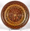 Continental redware decorated plate
