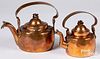 Two small dovetailed copper kettles, 19th c.