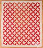 Two red and white pieced quilts, ca. 1900