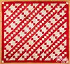 Two red and white pieced quilts, ca. 1900