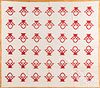 Red basket quilt, ca. 1900, 84" x 73".