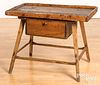 Primitive pine tray top table, 19th c., 22 1/2" h.