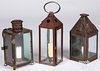 Three Pennsylvania tin carry lanterns, 19th c.