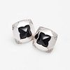 Bvlgari Pyramid Diamond / Onyx Earrings 