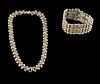 20th C. Spratling Silver & Brass Necklace & Bracelet
