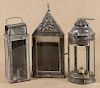Three early American tin lanterns, 19th c.