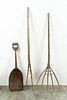 Two wooden hay forks, 19th c.