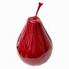 Wood Lacquered Red Pear Sculpture