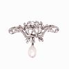Antique Diamond And Pearl Brooch Pendant