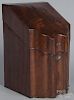 George III mahogany knife box, late 18th c., with a fitted interior, 14 3/4'' h., 8 1/2'' w.
