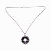 Sterling Silver Onyx Pendant Necklace.